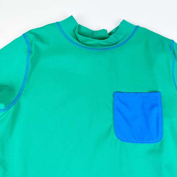 Mini Boden Short Sleeve Pocket Rash Guard Swim Shirt Green Kids Size 11-12Y - Picture 2 of 8